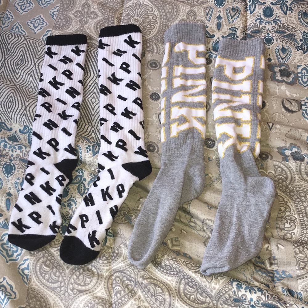 2 PINK long socks